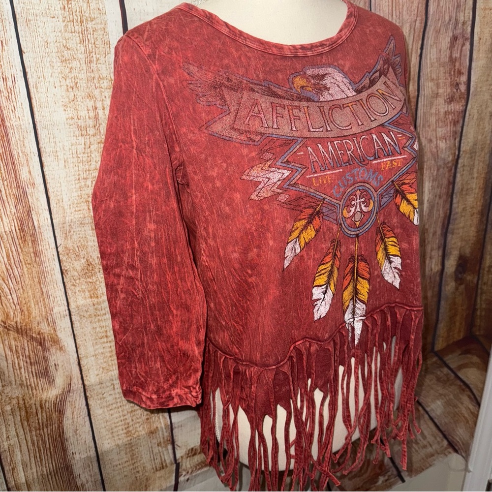 Women’s Affliction Fringe top size Small - Picture 5 of 10